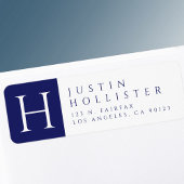 Étiquette Bleu et blanc | Adresse de retour classique