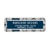 Étiquette Bleu et blanc Rétro Theme Ferme Leaf Adresse (Devant)