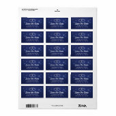 Étiquette Bleu et Blancs Étoiles Coeurs correspondants Enreg (Feuille entière)