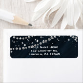 Étiquette Bleu et brillant diamant argenté (En situation)