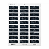 Étiquette Bleu et brillant diamant argenté (Feuille entière)