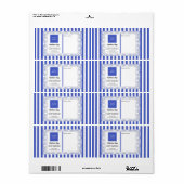 Étiquette Bleu et frambole et logo (Feuille entière)