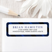 Étiquette Bleu et noir | Adresse de retour (En situation)