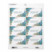 Étiquette Bleu Et Or Art Moderne Livraison D'Encre Liquide (Feuille entière)