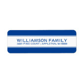 Étiquette Bleu foncé Classique Famille ou Affaires (Devant)