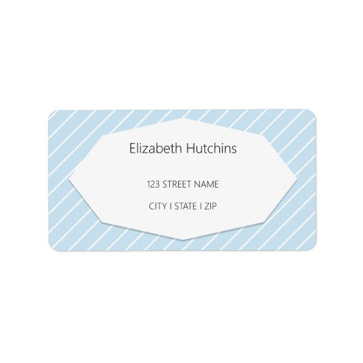 Étiquette Bleu géométrique moderne simple (Devant)