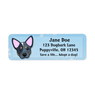 Étiquette Bleu Heeler de Kawaii