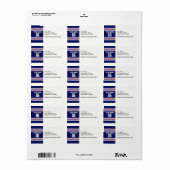 Étiquette Bleu marine avec rayures blanches roses Équipe Jer (Feuille entière)