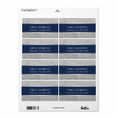 Étiquette Bleu marine et salon de beauté modernes de parties (Feuille entière)