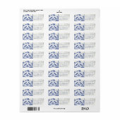 Étiquette Bleu Marine Oiseaux de l'Amour Chêne Gla (Feuille entière)