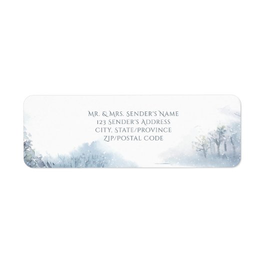 Étiquette Bleu neige et Mariage blanc (Devant)