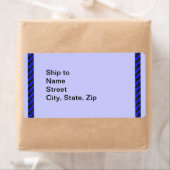 Étiquette Bleu Noir Bleu Bleu Minces rayures diagonales (En situation)