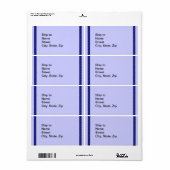 Étiquette Bleu Noir Bleu Bleu Minces rayures diagonales (Feuille entière)