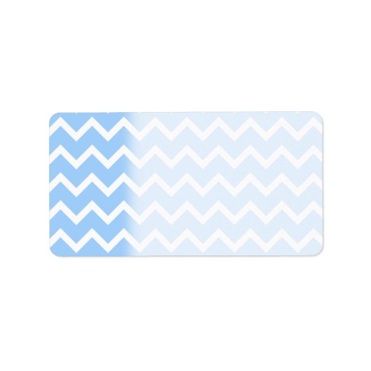 Étiquette Bleu pâle et Blanc Zig zag Stripes. (Devant)