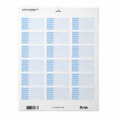 Étiquette Bleu pâle et Blanc Zig zag Stripes. (Feuille entière)