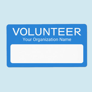 Étiquette Bleu personnalisé Badges de nom adhésif volontaire