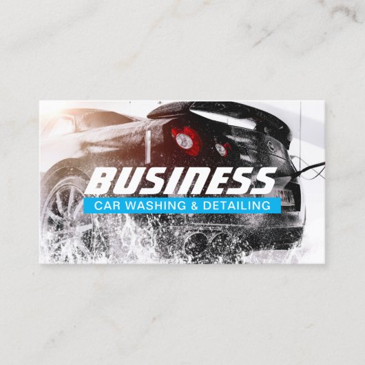 Étiquette bleu pour le lavage automobile et l'auto (Devant)