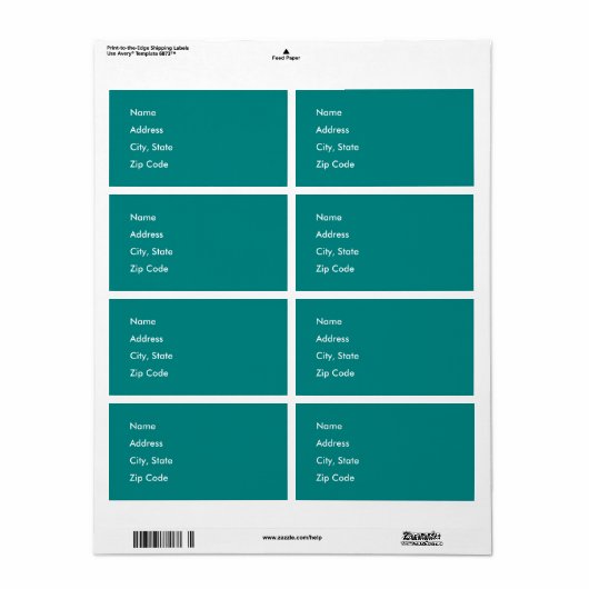 Étiquette Bleu profond (Feuille entière)