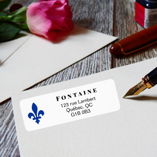Étiquette Bleu Québec Fleur de Lis