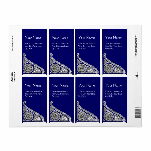 Étiquette Bleu RENAISSANCE (Feuille entière)