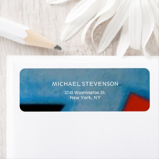 Étiquette Bleu rouge noir Abstrait unique (En situation)