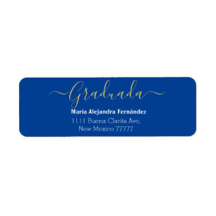 Étiquette Bleu Royal Espagnol Année de promotion personnal