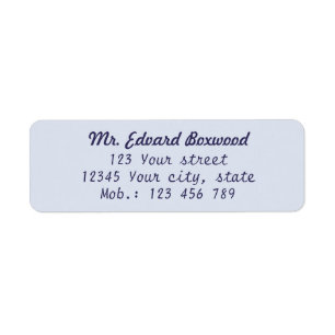 Étiquette Bleu simple d'adresse de retour