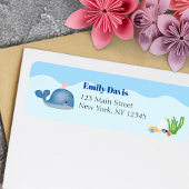 Étiquette Bleu sous la mer Bébé garçon Douche baleine