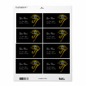 Étiquette BLEU TALISMAN noir (Feuille entière)