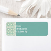 Étiquette Bleu-vert mignon et crème florale (En situation)