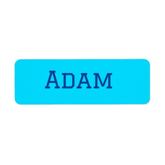 Étiquette bleu violet ajouter le texte du nom à l'école mess (Devant)