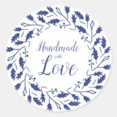 Étiquette Bleue pour Articles Artisans Handmade (Devant)