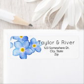 Étiquette Bleus de Campagne Forget-Me-Nots (En situation)