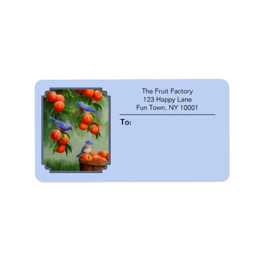 Étiquette Bleus et pêches bleu (Devant)