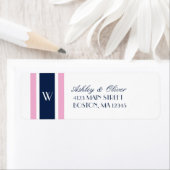 Étiquette Bleus rose et marine | Monogramme (En situation)