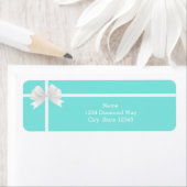 Étiquette Bling Bow turquoise bleu tendance moderne diamant (En situation)