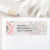 Étiquette bliss crème et gris tan damassé (En situation)