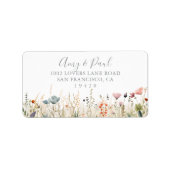 Étiquette Blissful Boho Wildflower Wedding RSVP Address (Devant)