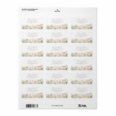 Étiquette Blissful Boho Wildflower Wedding RSVP Address (Feuille entière)