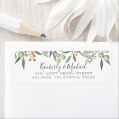 Étiquette Blissful Bounty Botanty Mariage Adresse de retour (En situation)