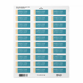 Étiquette Bloc de couleur crème turquoise moderne (Feuille entière)