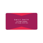 Étiquette Bloc de couleur géométrique moderne violet et rose (Devant)