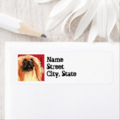 Étiquette Bloc de couleur Pekingese (En situation)