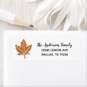 Étiquette Bloc Imprimer l'adresse de retour Feuille d'érable (En situation)