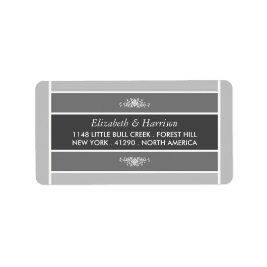 Étiquette Bloc Pastel moderne - Gris Siver - Mariage (Devant)