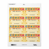 Étiquette Blocs de courtepointe jaune Nom de la balise (Feuille entière)