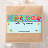 Étiquette Blocs de courtepointe Turquoise Nom de la balise (En situation)