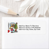 Étiquette Blond Hair Girl I Love Camping (En situation)