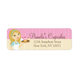 Étiquette Blonde Baker Cupcake D12 Adresse de retour Étiquet