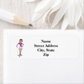 Étiquette Blonde Femme Golfer Adresse de retour Label (En situation)